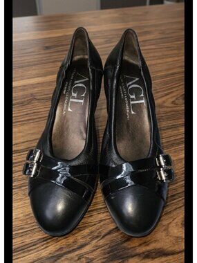 AGL Attilio Giusti Leombruni Belted Wrap Leather Pump Women Size 38 Classic